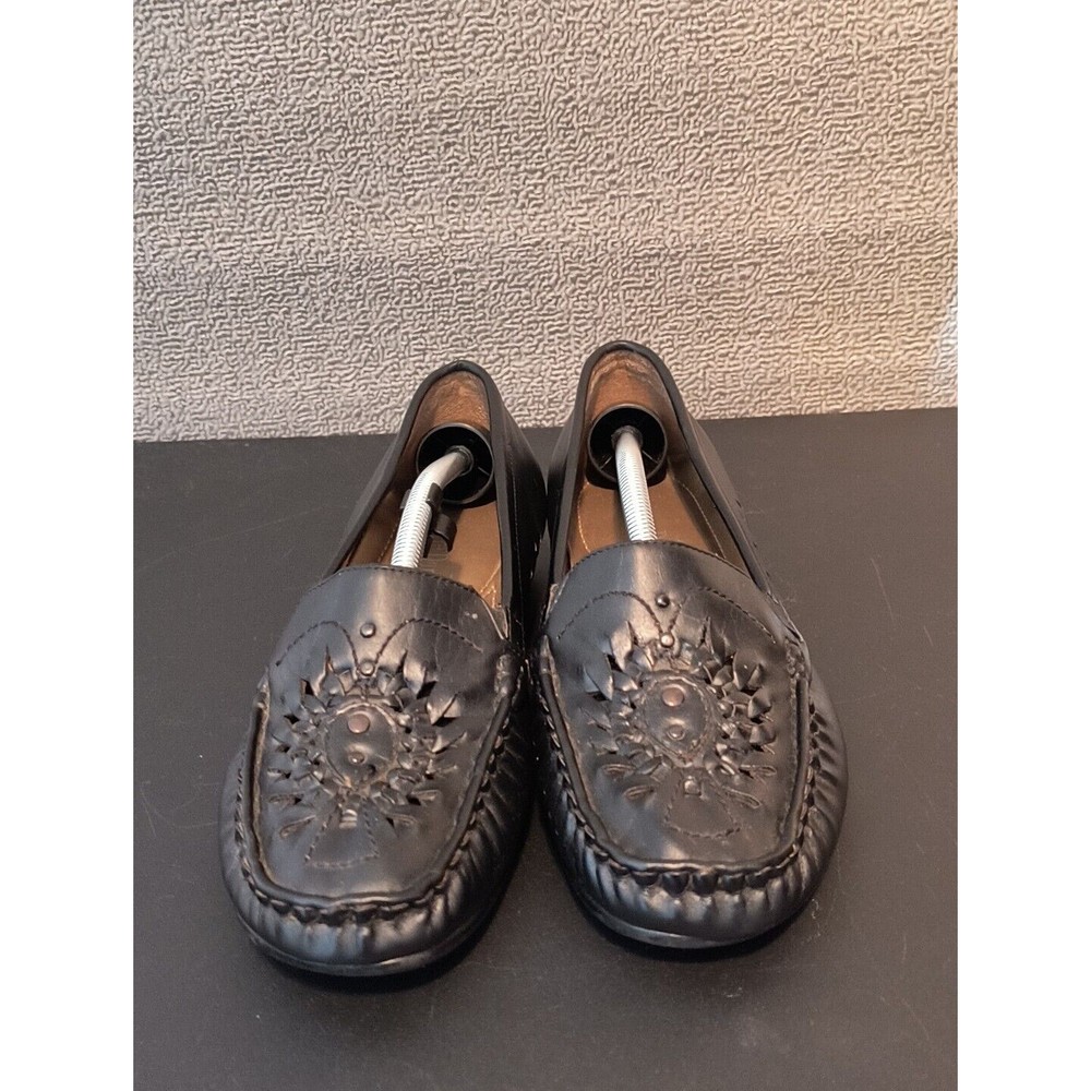 Pierre Dumas Comfort Shoes Women's 9 Black Faux Leather Loafers 2067